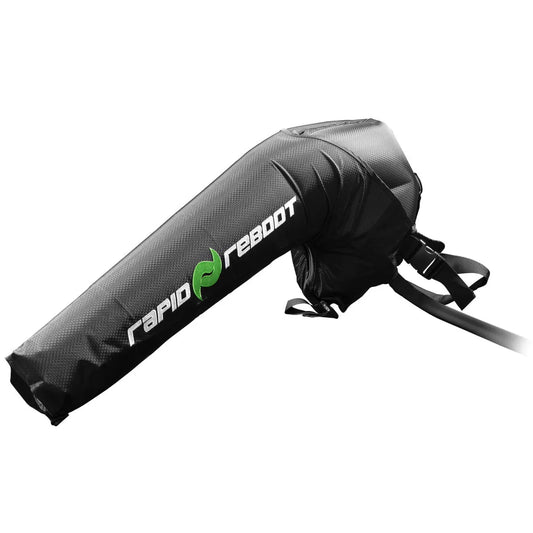 Black inflatable arm compression with 'Rapid Reboot' branding on a white background