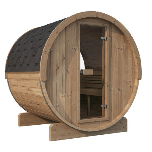 Sauna outdoor view on a white background