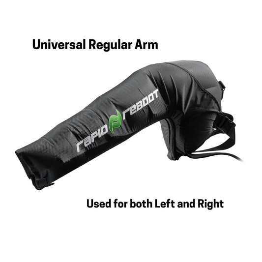 Black arm compression with 'Rapid Reboot' branding on a white background