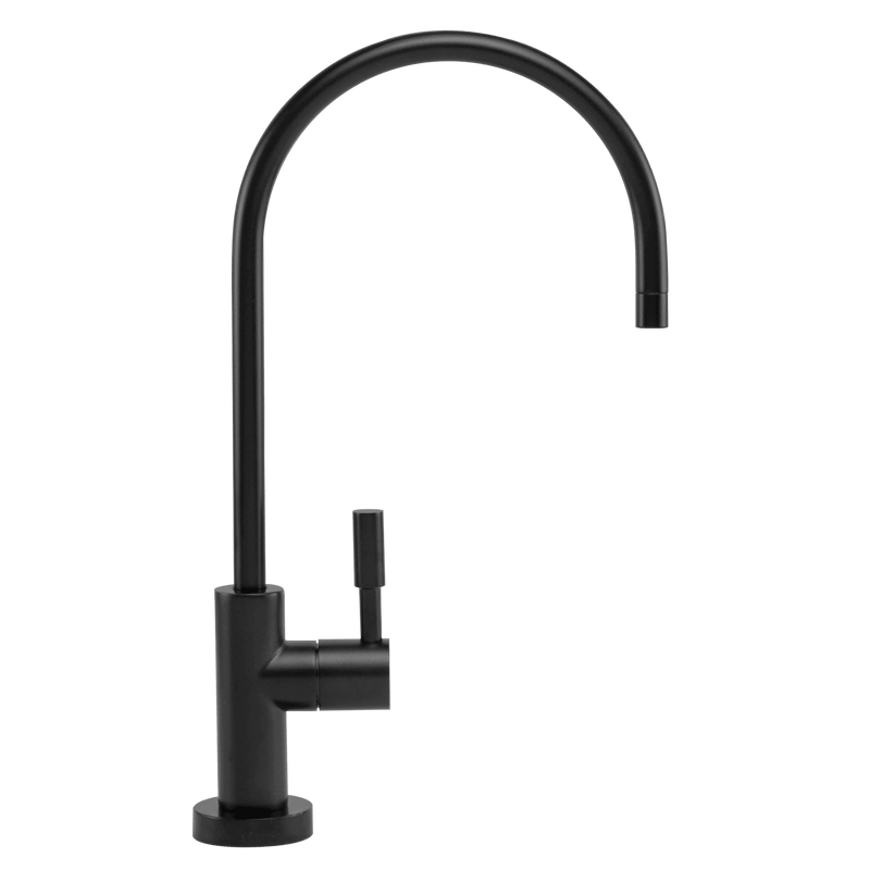 Black kitchen faucet on a transparent background