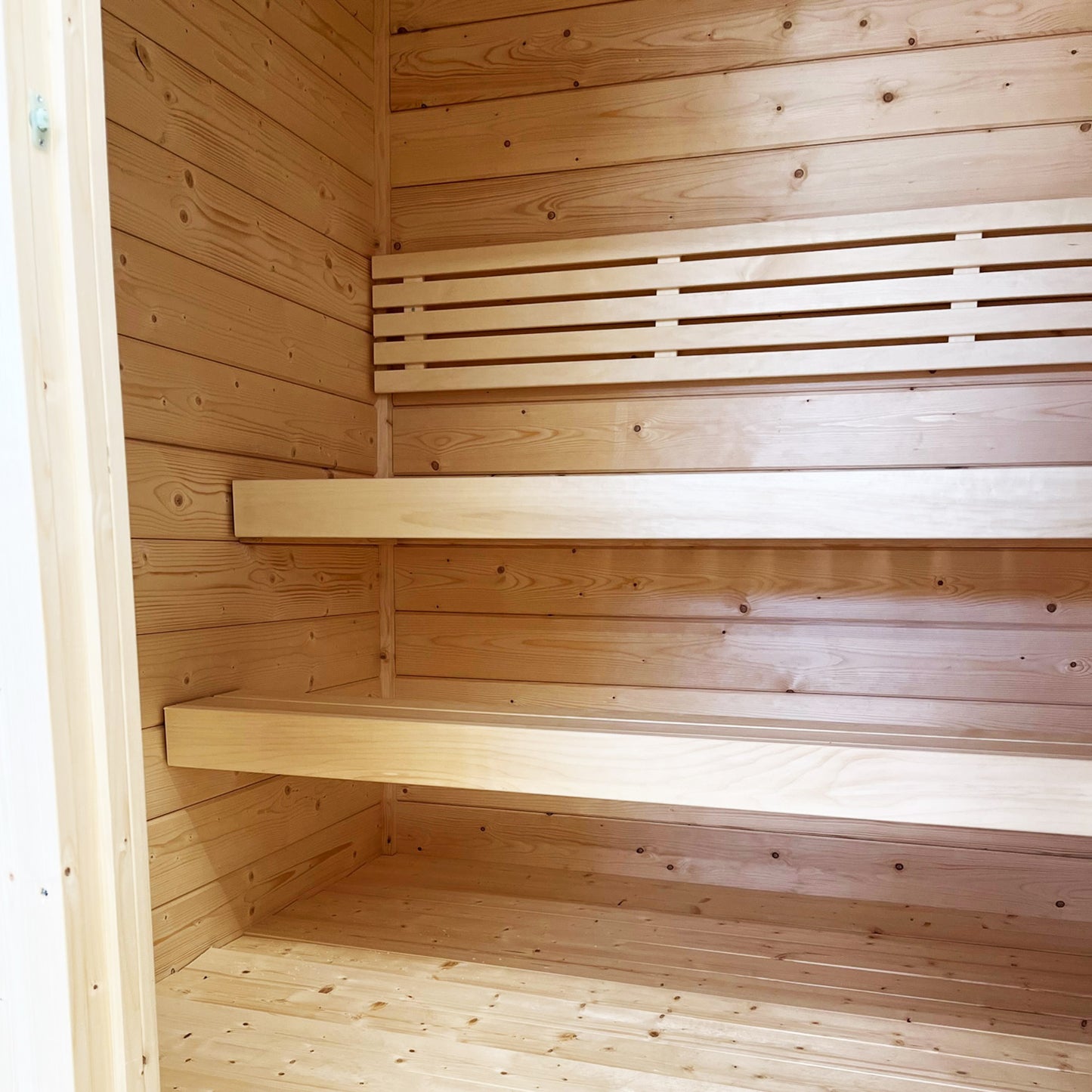 sauna interior with wood benches