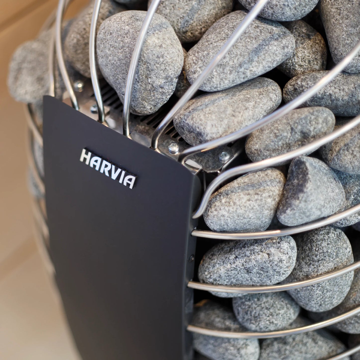 Harvia heater close up of stones