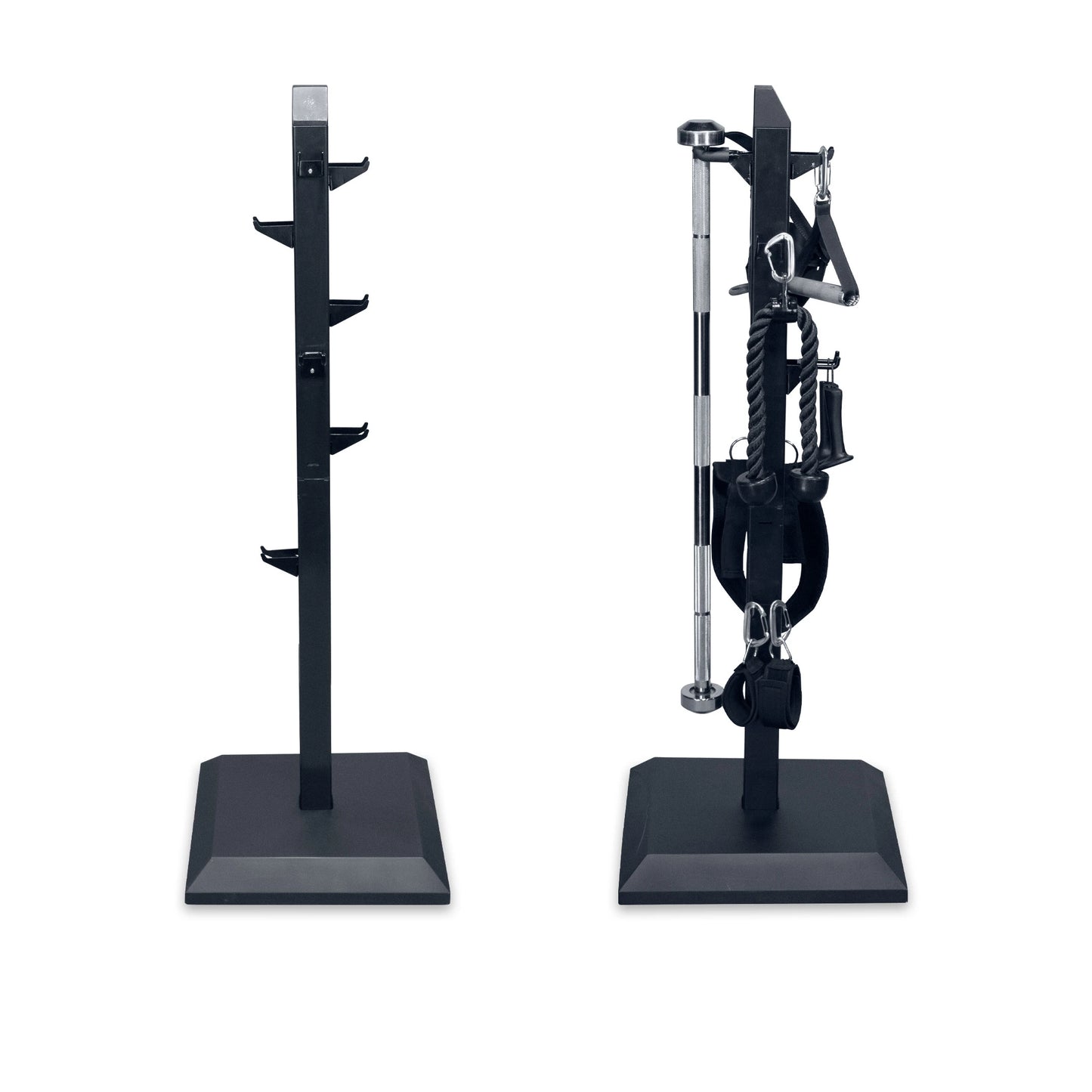 Two black accessory tree items on a white background.