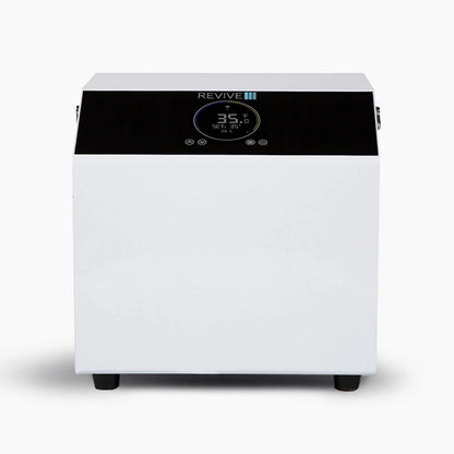 White and black device labeled 'REVIVE' on a white background