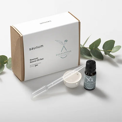 Saunum Aroma Oil Set Eucalyptus with Ceramic Reservoir