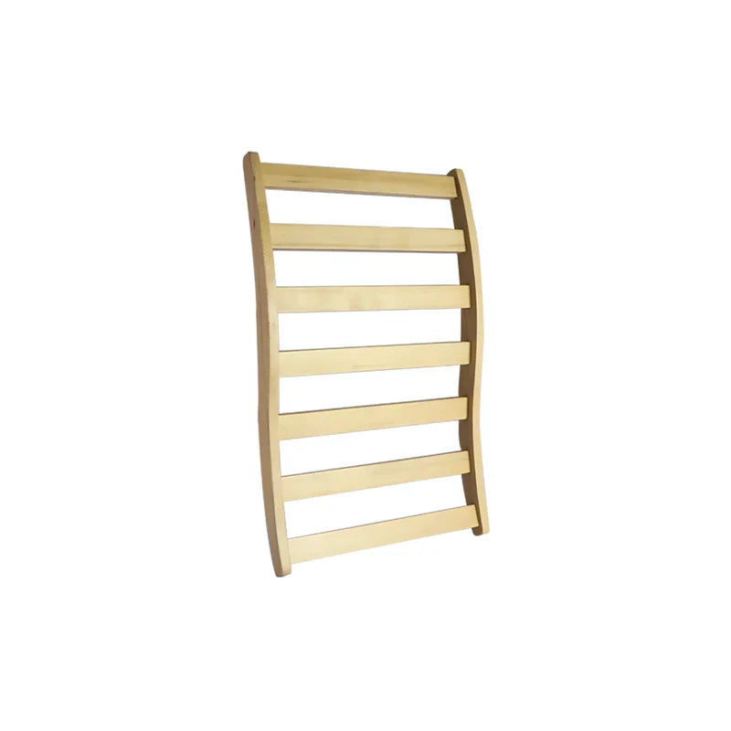 Wooden ladder shelf on a white background