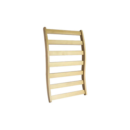 Wooden ladder shelf on a white background