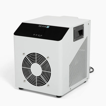 White and black device labeled 'REVIVE' on a white background
