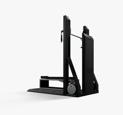 Black metal shelf bracket on a white background