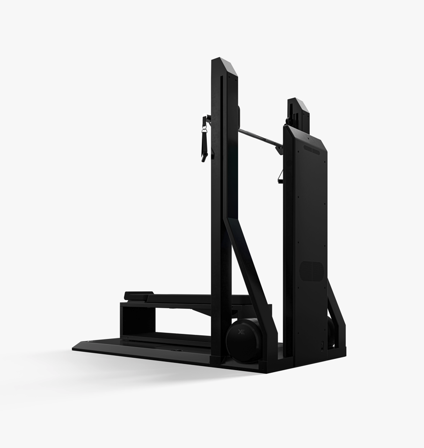 Black metal rack on a white background