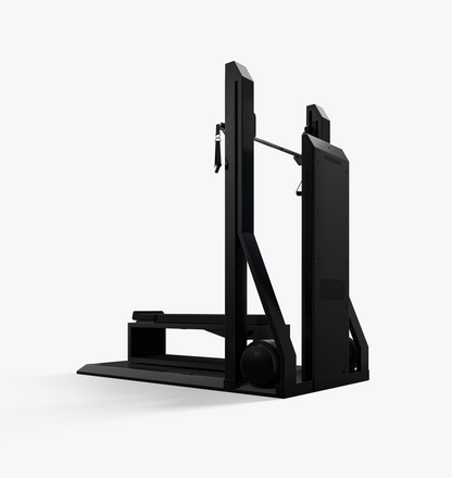 Black metal rack on a white background