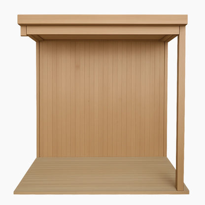 Wooden shelf with a white background