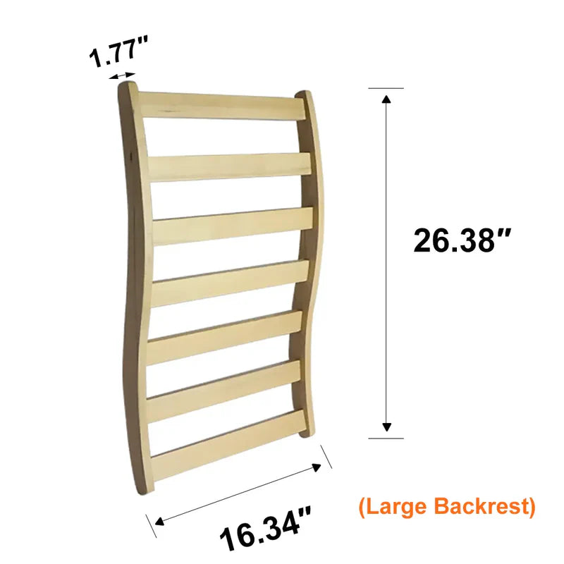 Wooden ladder with dimensions labeled on a white background
