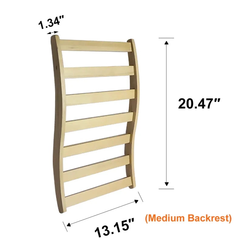 Wooden ladder with measurements on a white background
