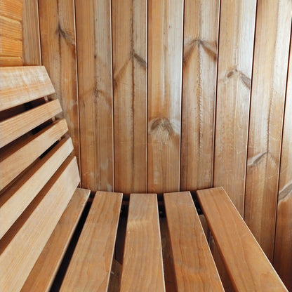 Wooden bench and wall in a wooden structure