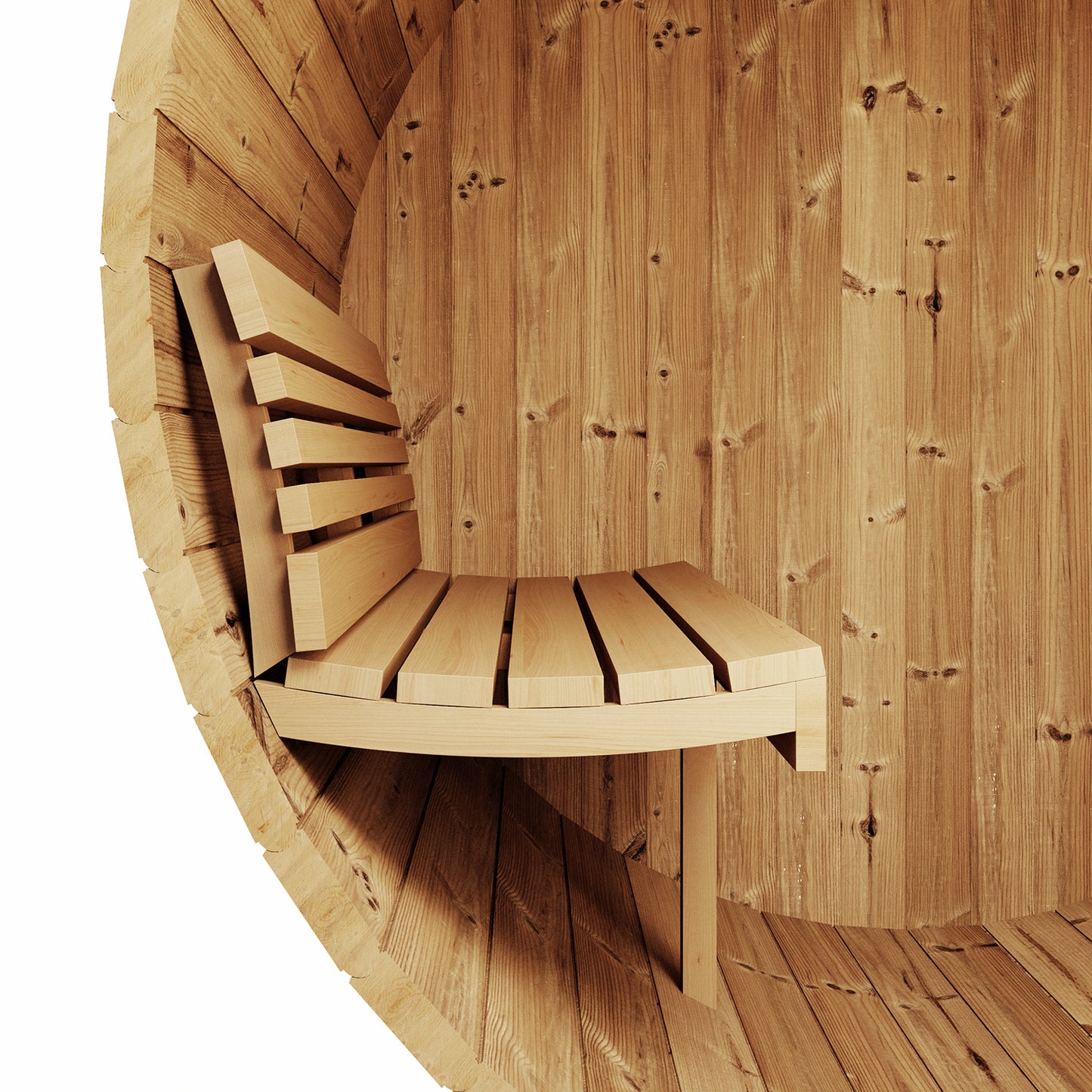 wood bench in a sauna