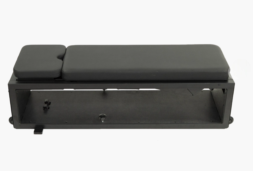 Black adjustable bench on a white background