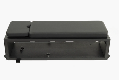 Black adjustable bench on a white background