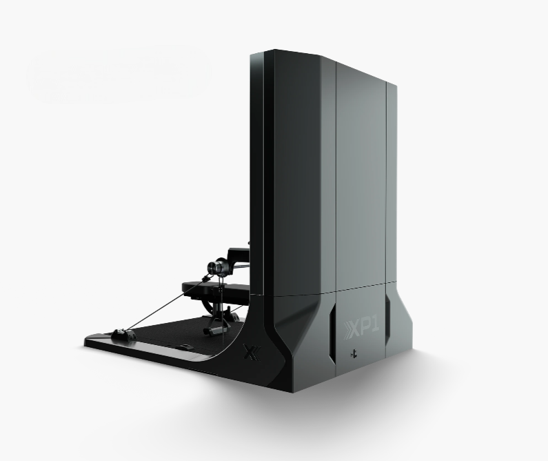 Black machine on a white background