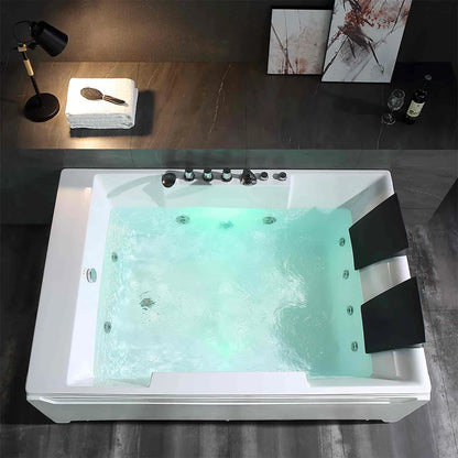 Modern bathtub with LED lighting in a bathroom setting
