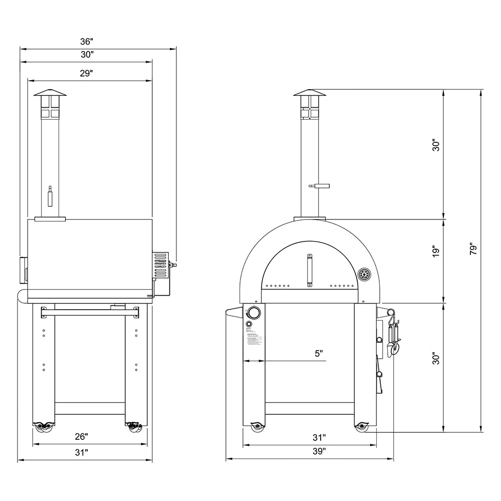 Pizza Oven dimensions
