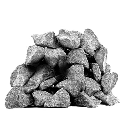 Pile of gray stones on a white background