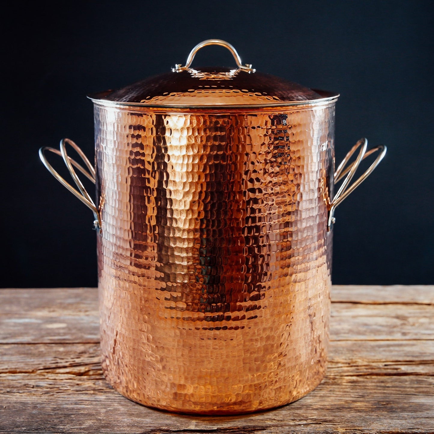 Sertodo Copper Hammered Stock Pot