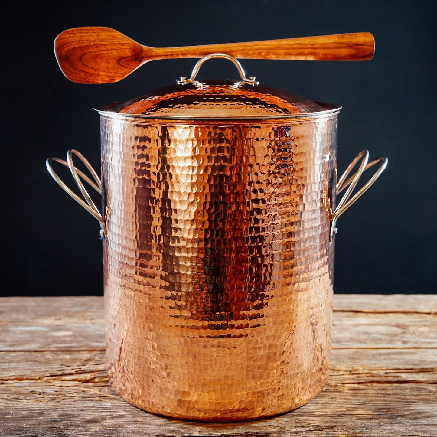 Sertodo Copper Hammered Stock Pot