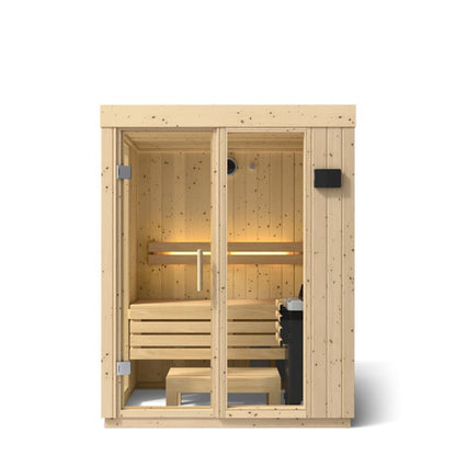 Wooden sauna on a white background