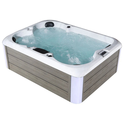 Hot tub with water inside on a white background