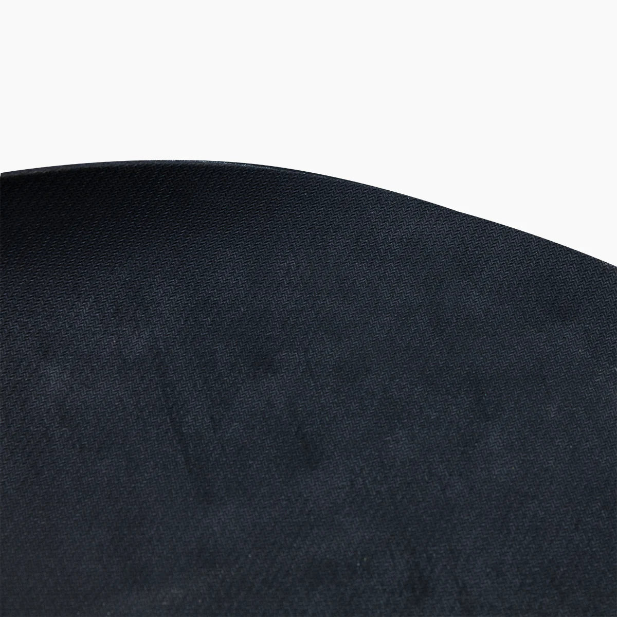 Close-up of a black fabric texture on a white background