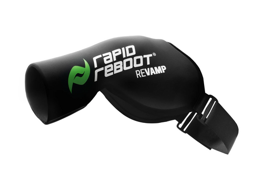 Black sleeve with 'rapid reboot' and 'REVAMP' branding on a white background