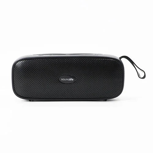Black Saunalife speaker on a white background