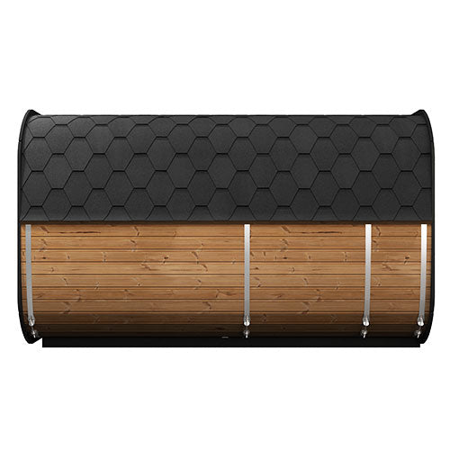 Black and wooden sauna  on a white background