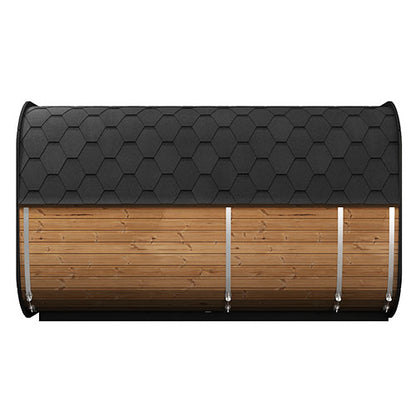 Black and wooden sauna  on a white background