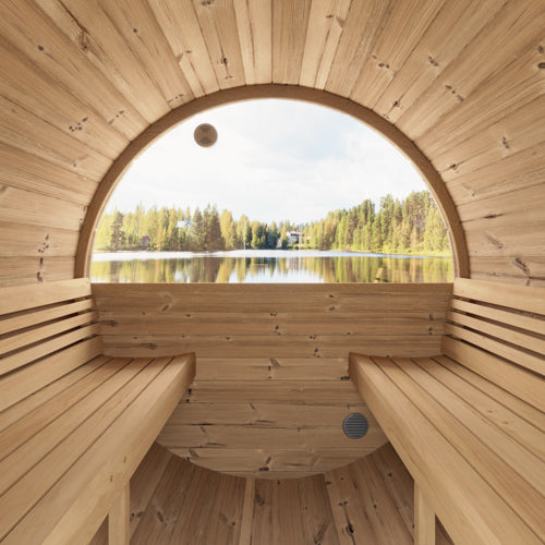 sauna interior with a window