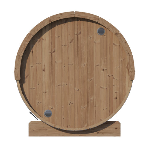 Wooden barrel top on a white background