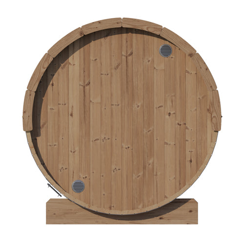 Wooden barrel with a white background