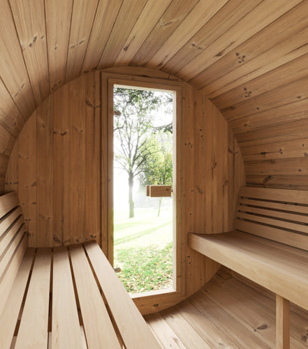 sauna interior with wood bench