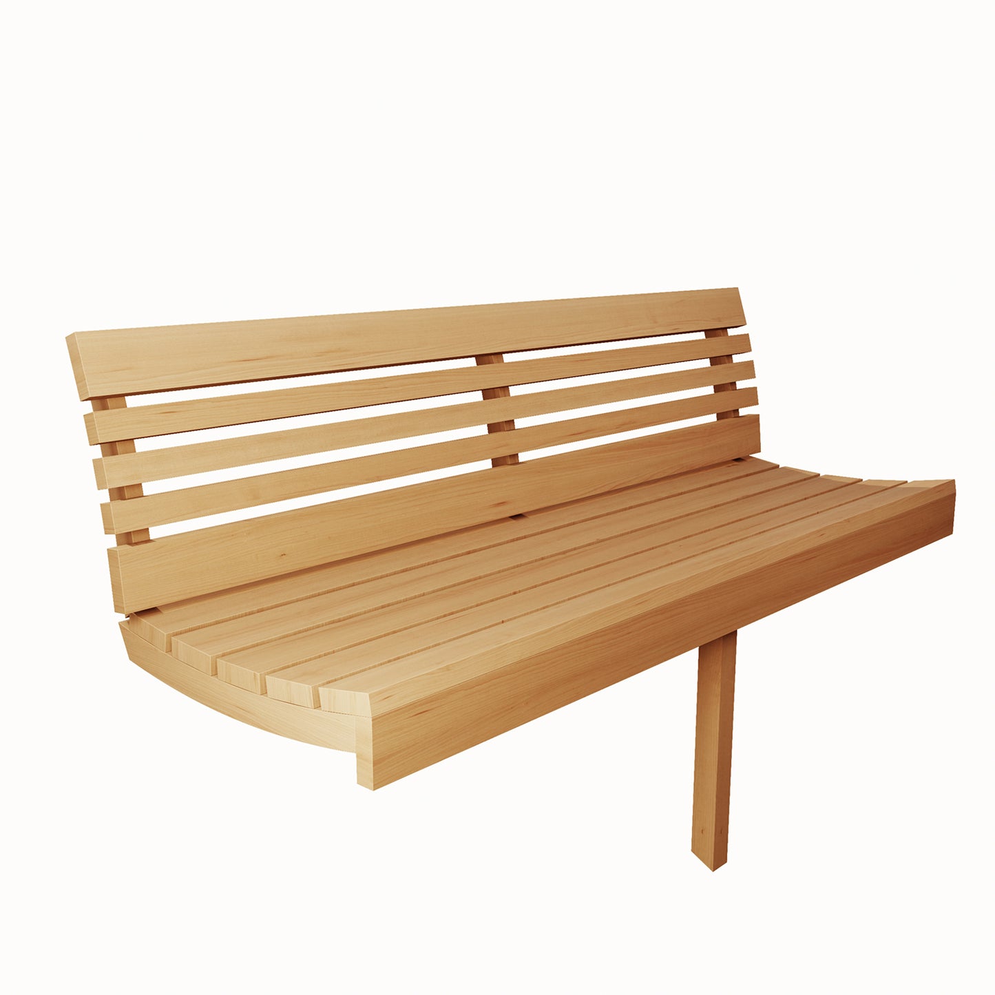 wood bench on a white background