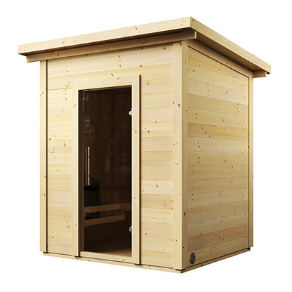 wood sauna on a white background