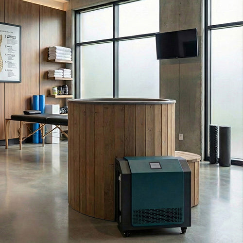 wooden cold tub with chiller unit