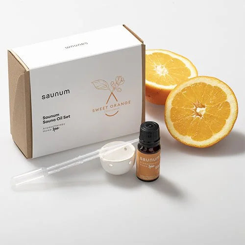 Saunum Aroma Oil Set Sweet Orange with Ceramic Reservoir