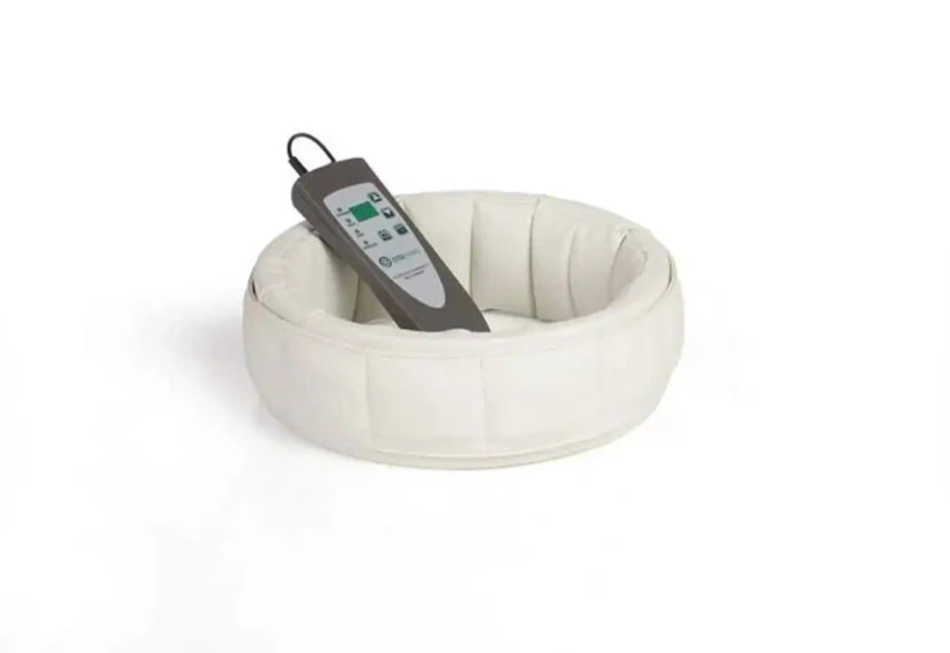 White pemf ring with remote control on a white background