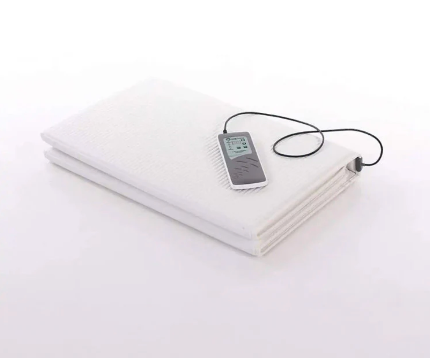 White pemf mat folded on a white background