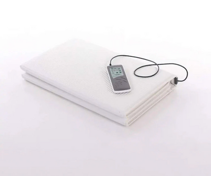 White pemf mat folded on a white background