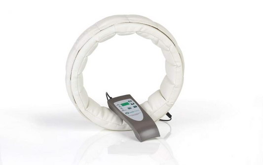 White pemf ring with a control device on a white background