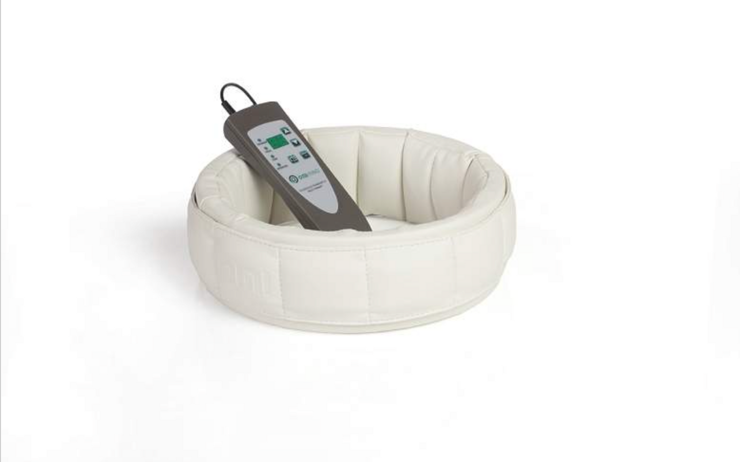 White pemf ring with a control device on a white background