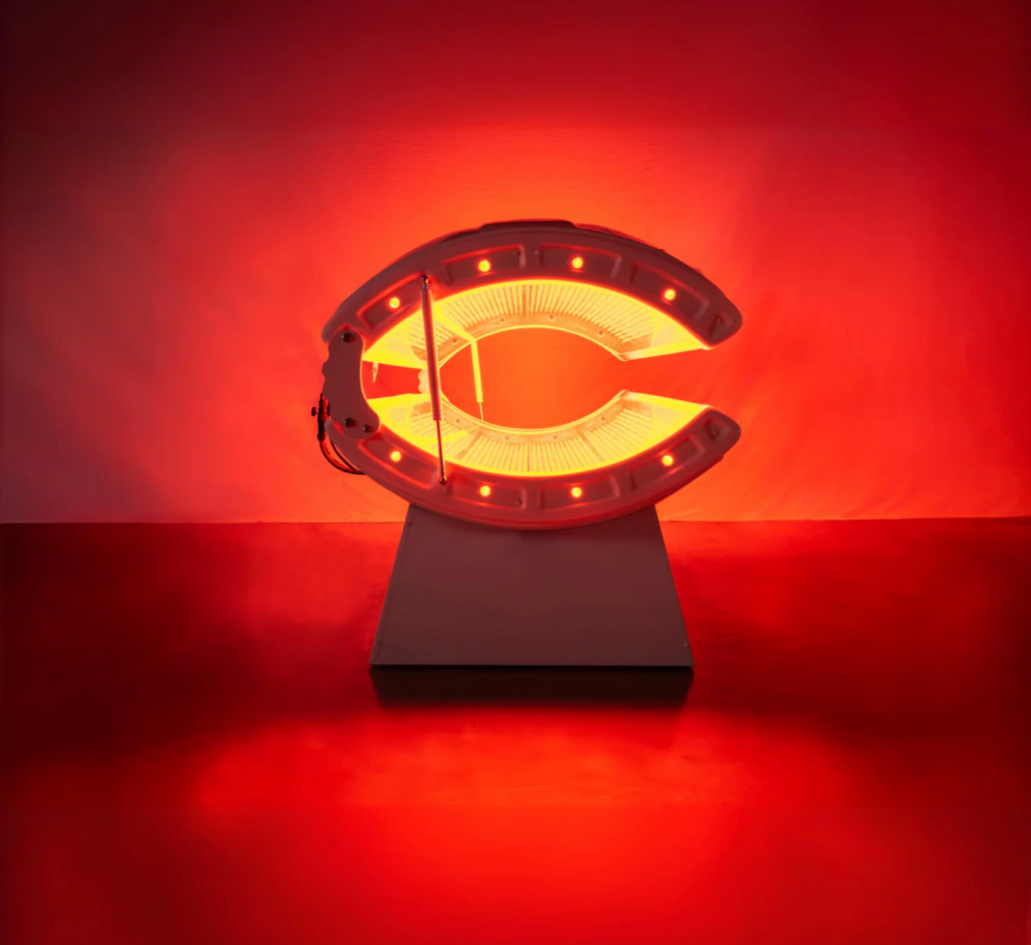 Side view of red light therapy bed