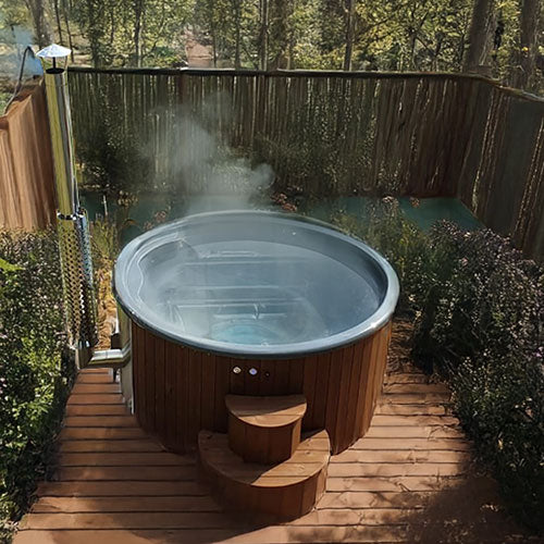 Hot tub on a garden